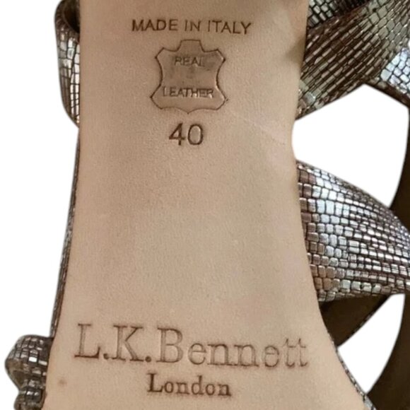 LK Bennet Lizard Embossed Lourdes Sandals Size 9/9.5 - Picture 10 of 11